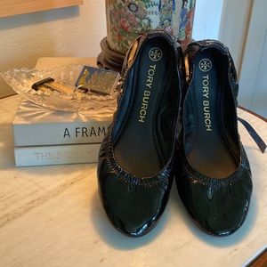 Tory Burch black patent ballet flats